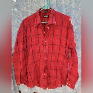 Vintage 80s Towncraft Red Plaid Men's Shirt XL Grunge